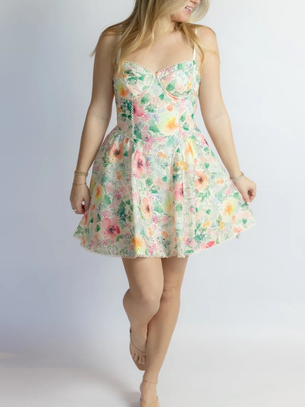 Multicolored Floral Birdie Dress XS